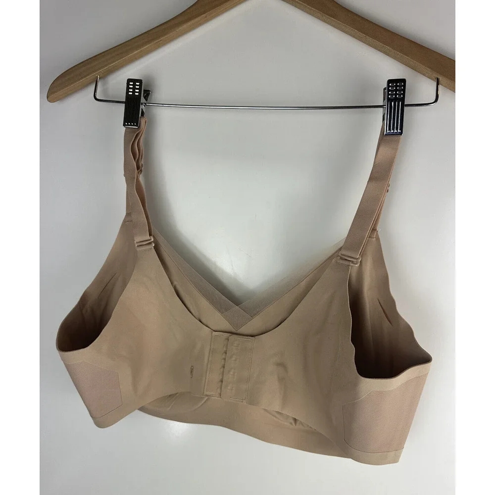 HoneyLove Crossover V-Neck Bra Wireless Adjustable Padded Tan Beige Plus Size 1X - Picture 6 of 12